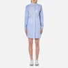 Sportmax Code Women's Curvato Lace Panel Shirt Dress - Light Blue - Image 1