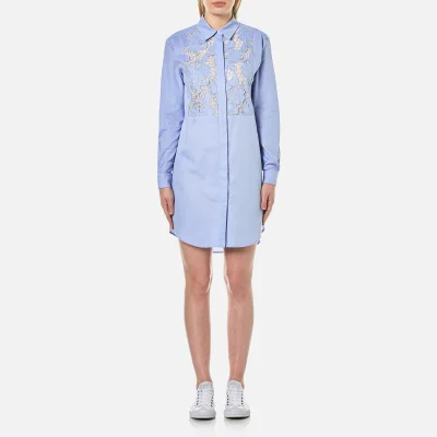 Sportmax Code Women's Curvato Lace Panel Shirt Dress - Light Blue