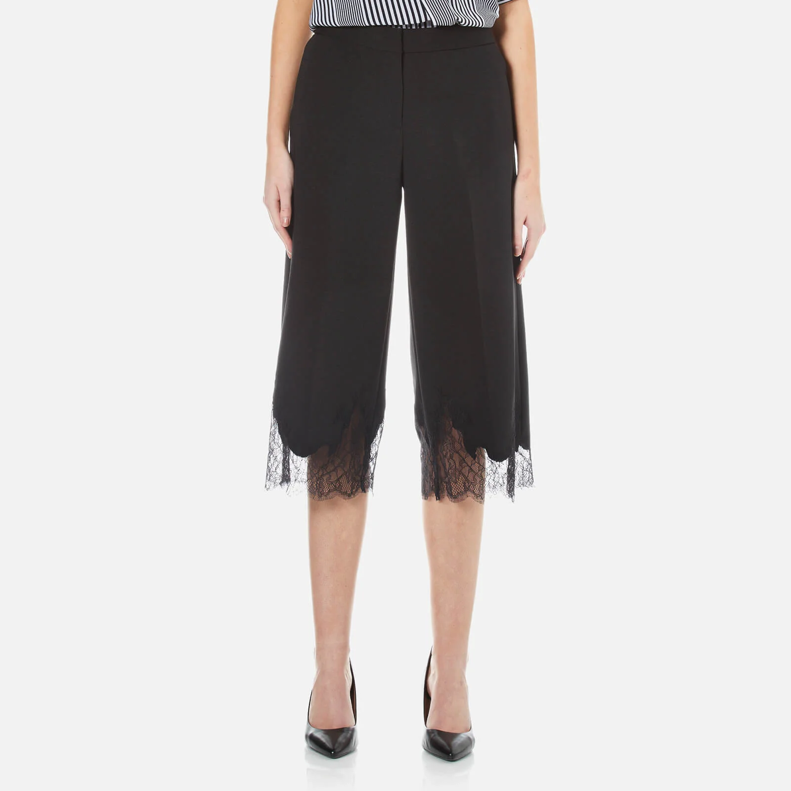 MICHAEL MICHAEL KORS Women's Lace Combo Gaucho Trousers - Black Image 1