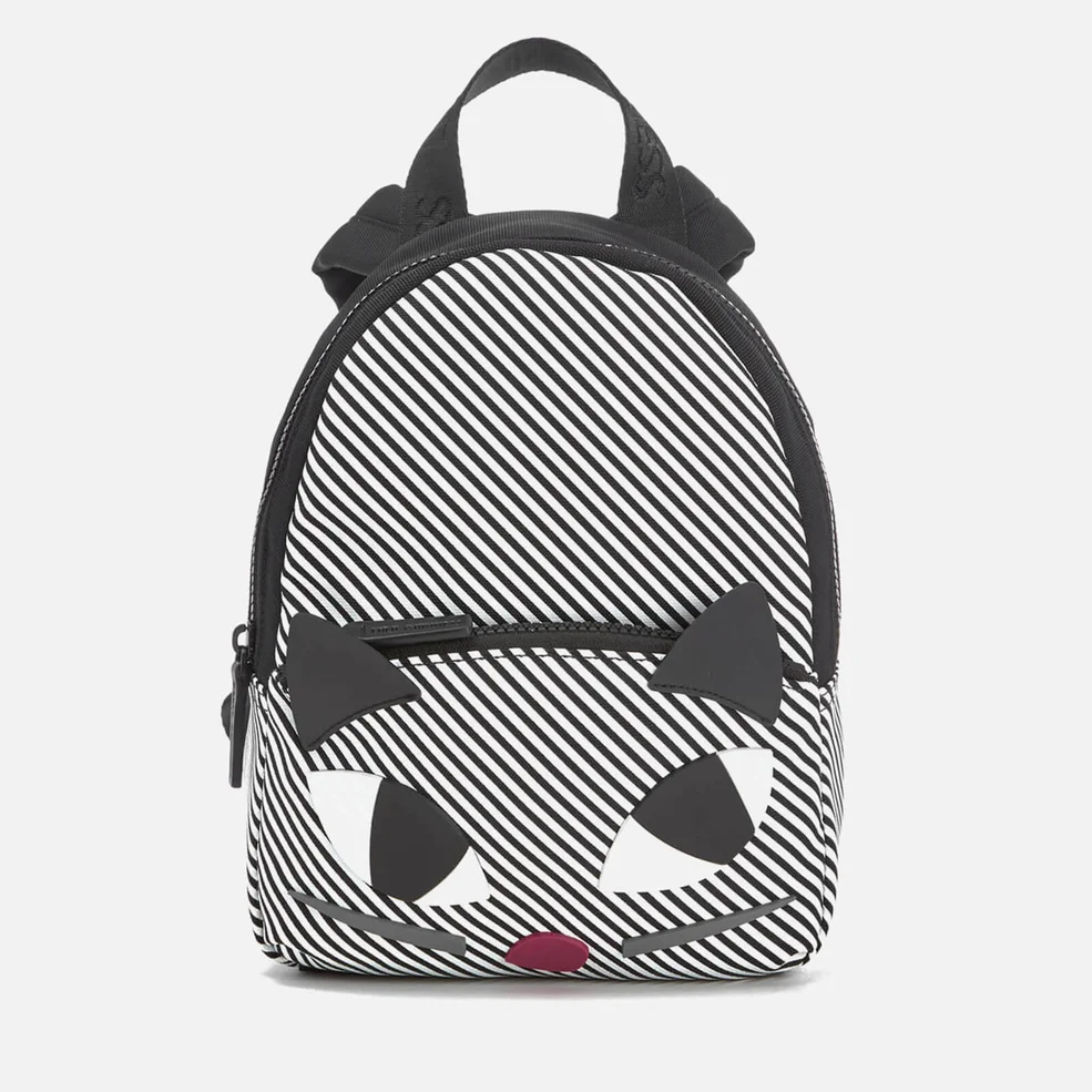 Lulu Guinness Women's Stripe Kooky Cat Small Backpack - Black White Image 1