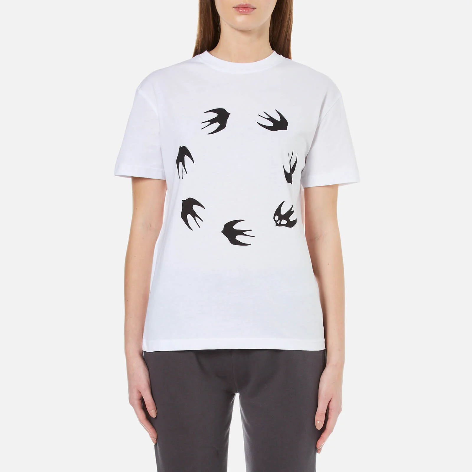 McQ Alexander McQueen Women's Classic Circle Swallow T-Shirt - Optic White Image 1