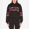 McQ Alexander McQueen Women's Cropped Hoody Sweatshirt - Black/Blossom - Image 1