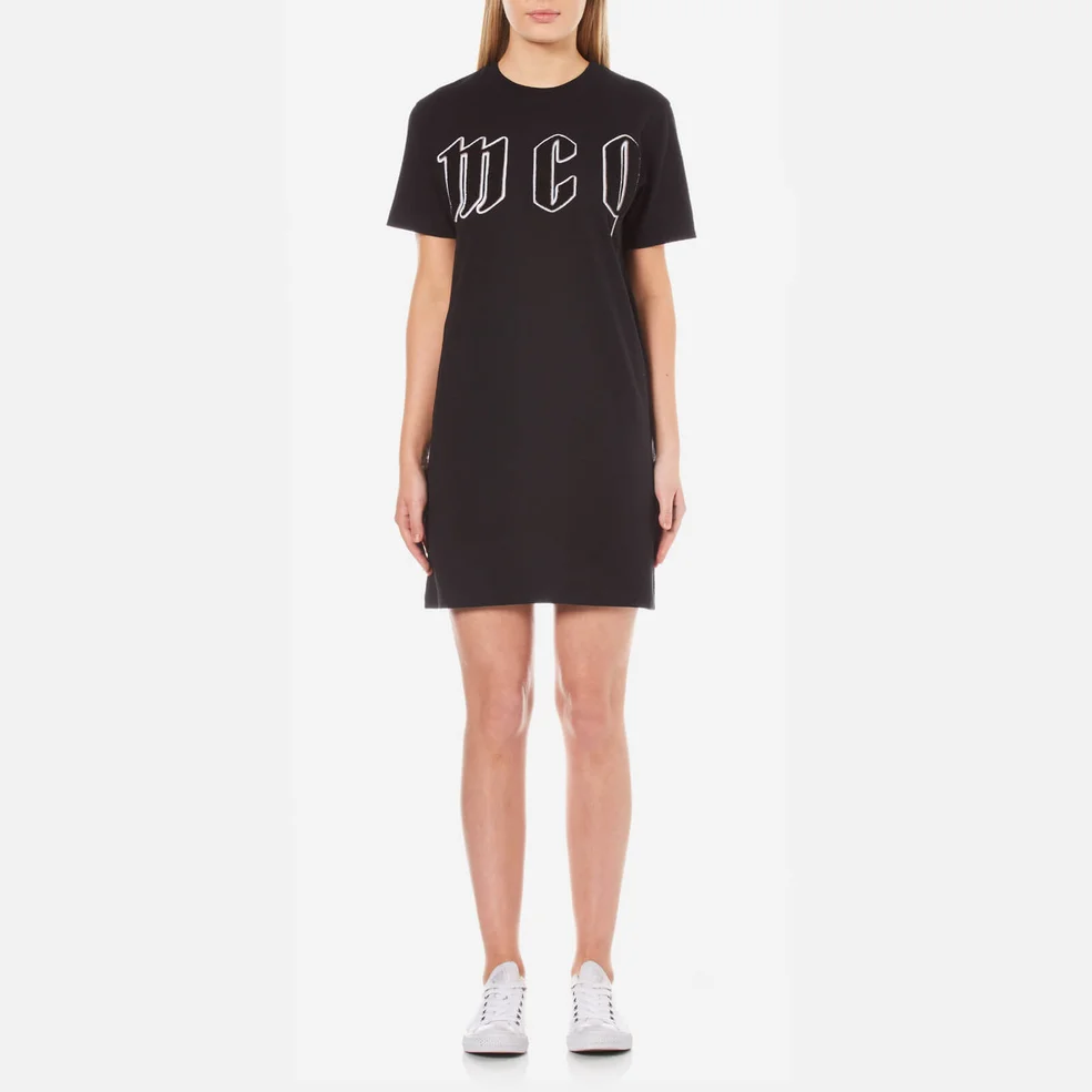 McQ Alexander McQueen Women's Logo T-Shirt Dress - Darkest Black Image 1