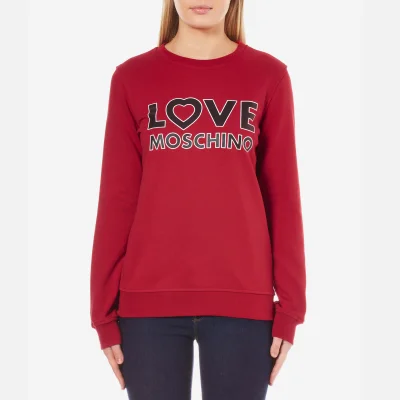 Love Moschino Women's Love Logo Sweatshirt - Red