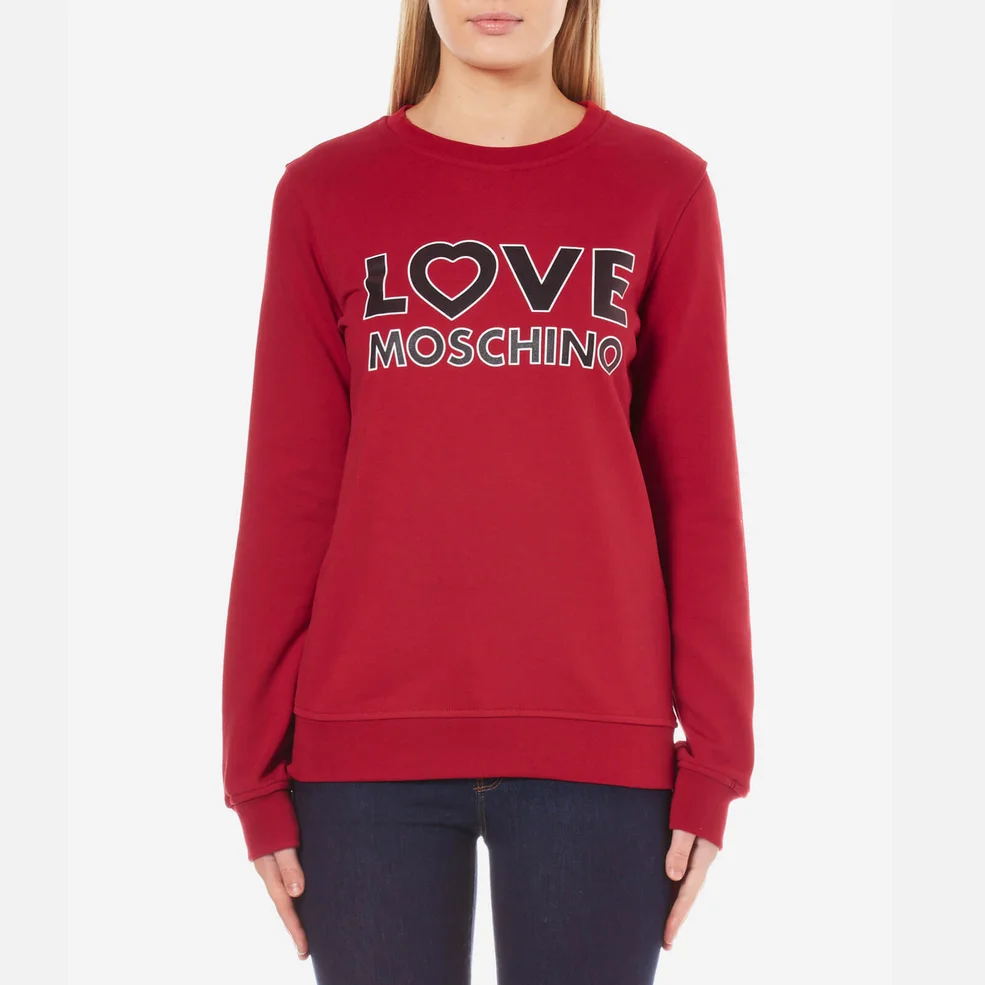 Love Moschino Women's Love Logo Sweatshirt - Red Image 1