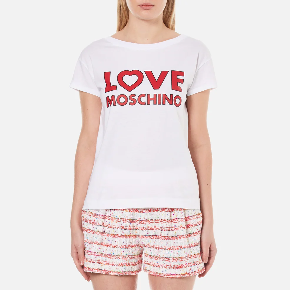 Love Moschino Women's Love Logo T-Shirt - Optical White Image 1