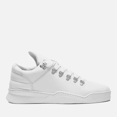 Filling Pieces Men's Ghost Leather Mountain Cut Trainers - White
