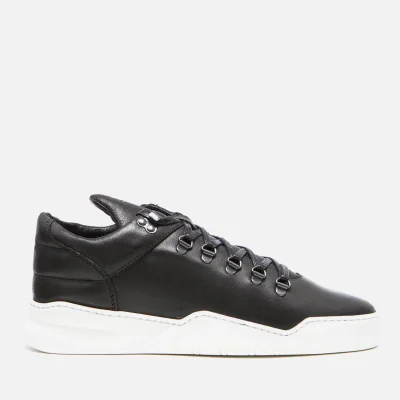 Filling Pieces Men's Ghost Waxed Leather Mountain Cut Trainers - Black