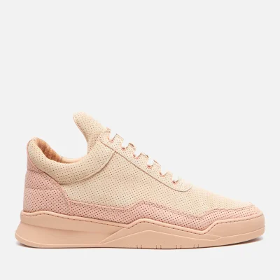 Filling Pieces Men's Ghost Perforated Suede Low Top Trainers - Pink