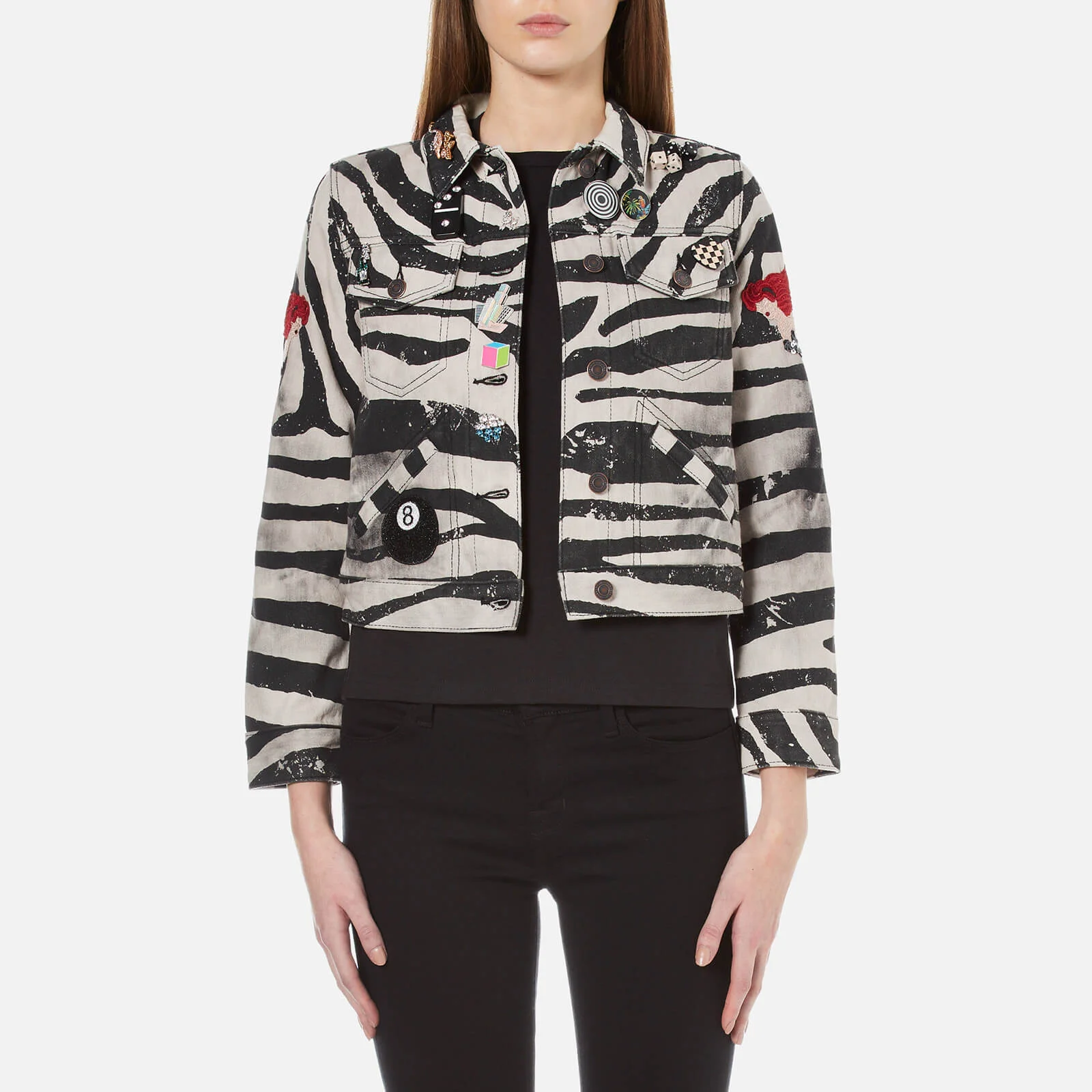Marc Jacobs Women's Zebra Shrunken Jacket - White Image 1