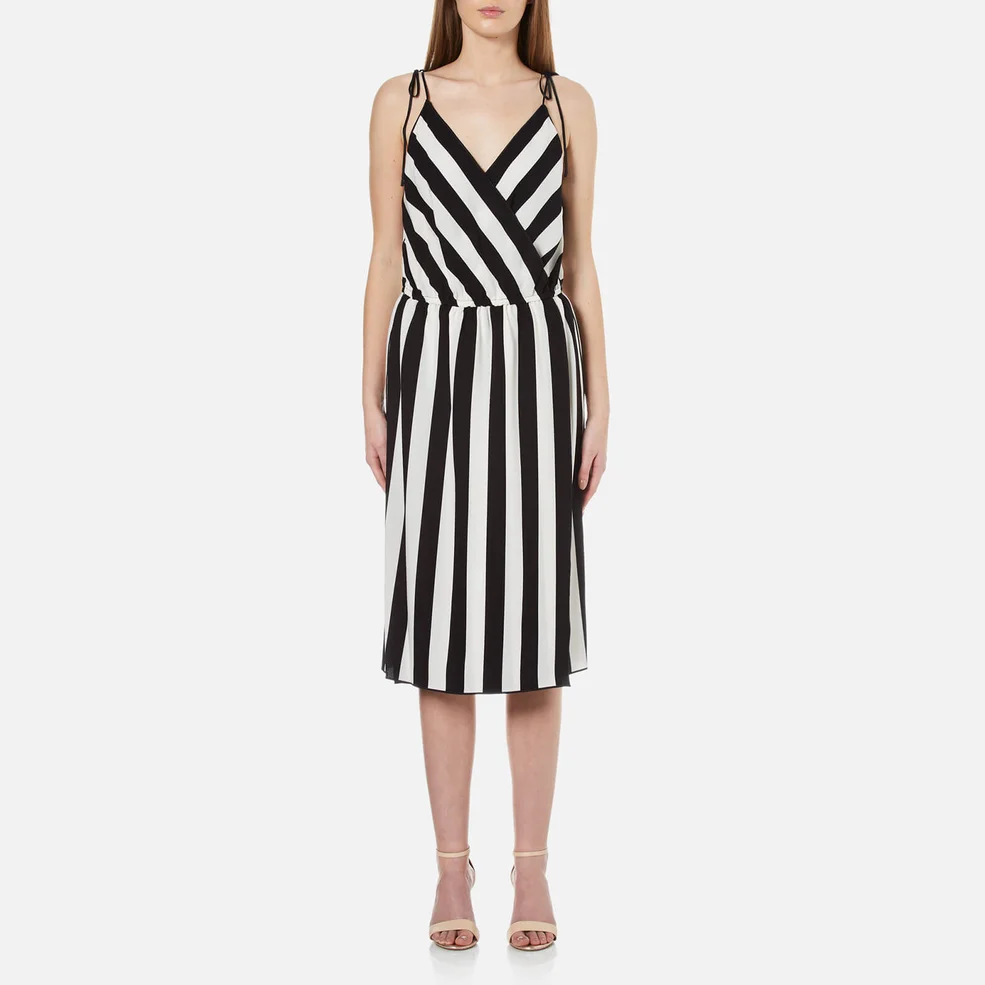 Marc Jacobs Women's Stripe Crossover Cami Dress - Black Image 1