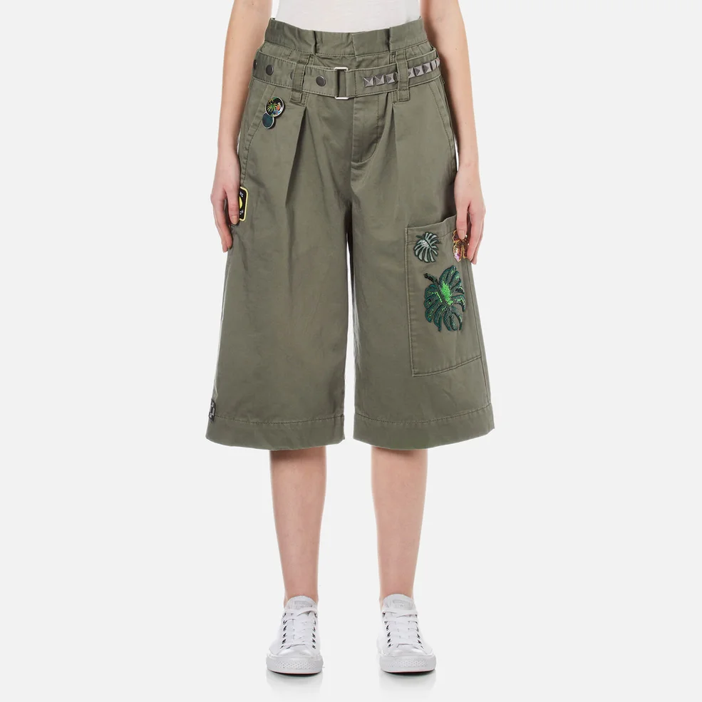 Marc Jacobs Women's Long Cargo Shorts - Military Green Image 1