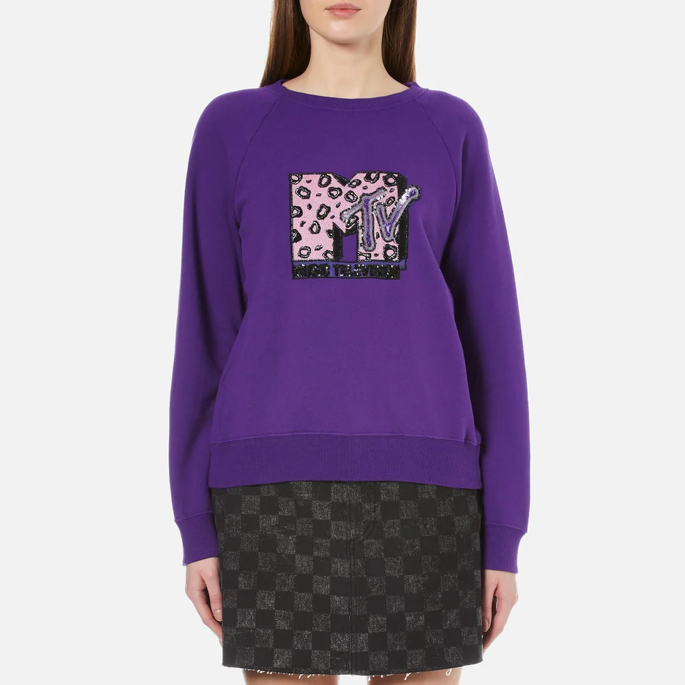 Marc Jacobs Women's MTV Raglan Sweatshirt - Purple Image 1