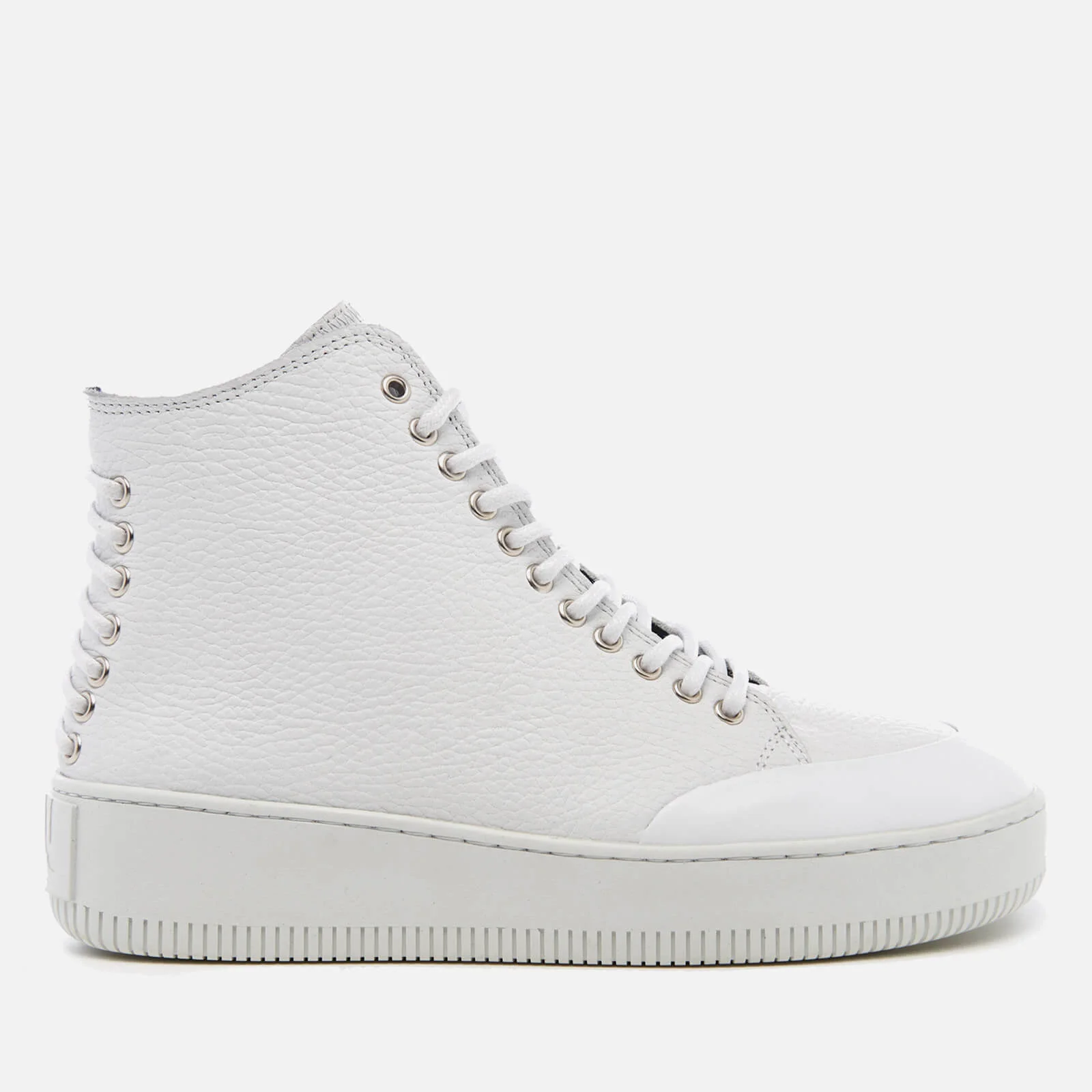 McQ Alexander McQueen Women's Netil Laced Eyelets Leather Hi-Top Trainers - White Image 1