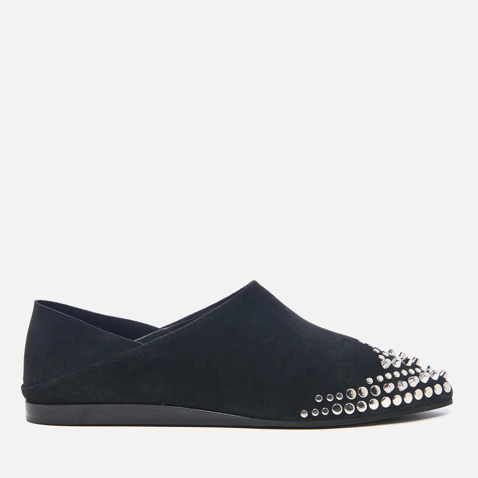 McQ Alexander McQueen Women's Liberty Fold Suede Pointed Flats - Black Image 1
