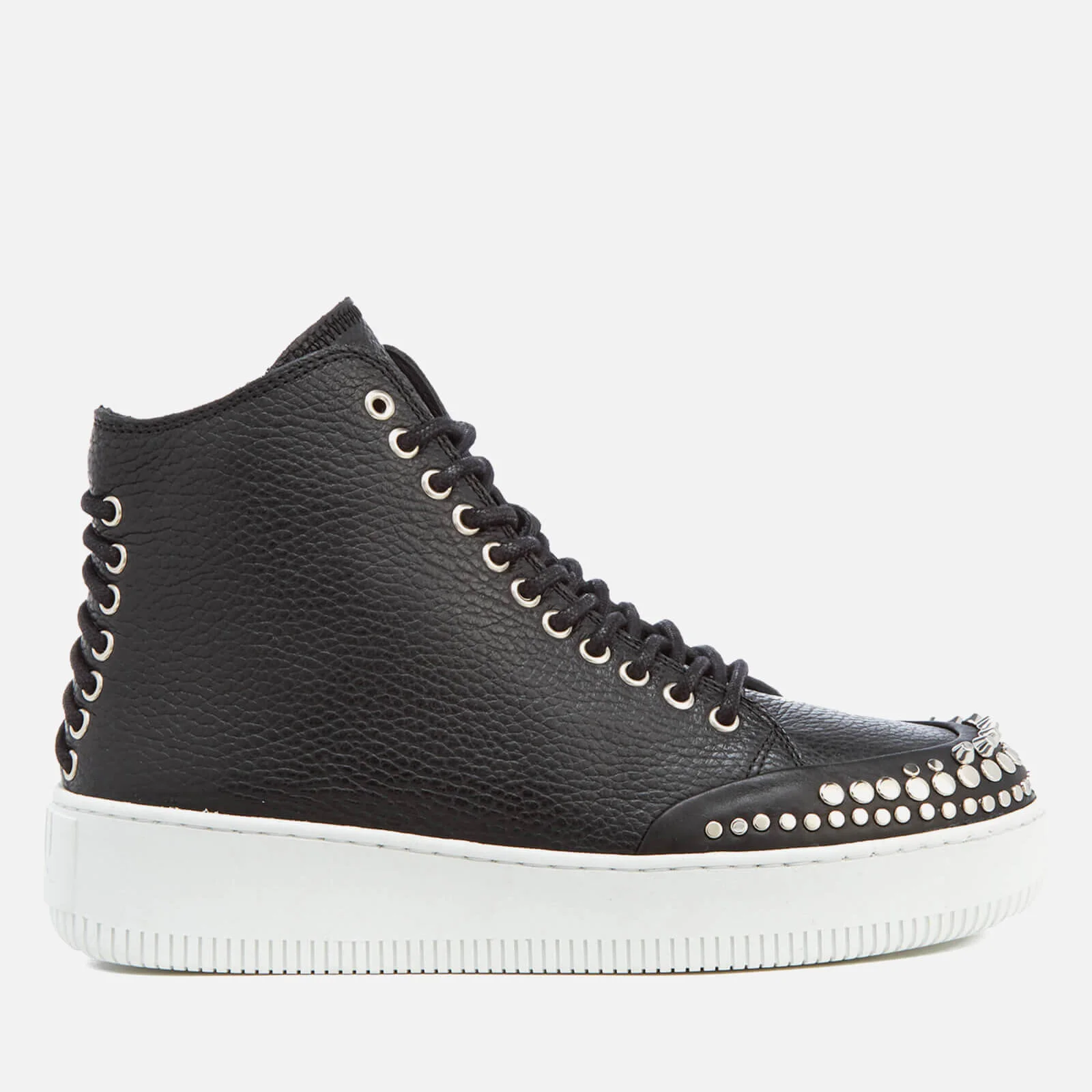 McQ Alexander McQueen Women's Netil Laced Eyelets Leather Hi-Top Trainers - Black Image 1