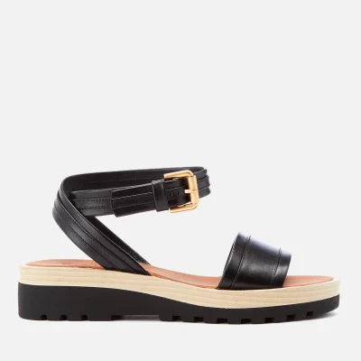 See By Chloé Women's Leather Flatform Sandals - Black