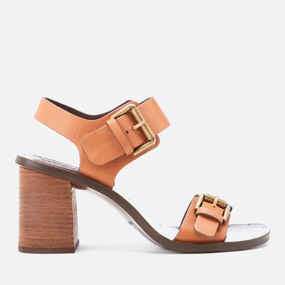 See By Chloé Women's Buckle Leather Heeled Sandals - Malt Image 1