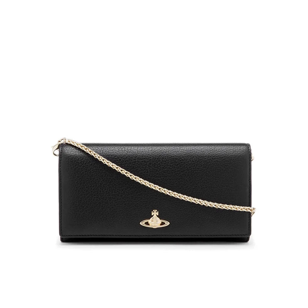 Vivienne Westwood Women's Balmoral Grain Leather Long Wallet with Chain - Black Image 1
