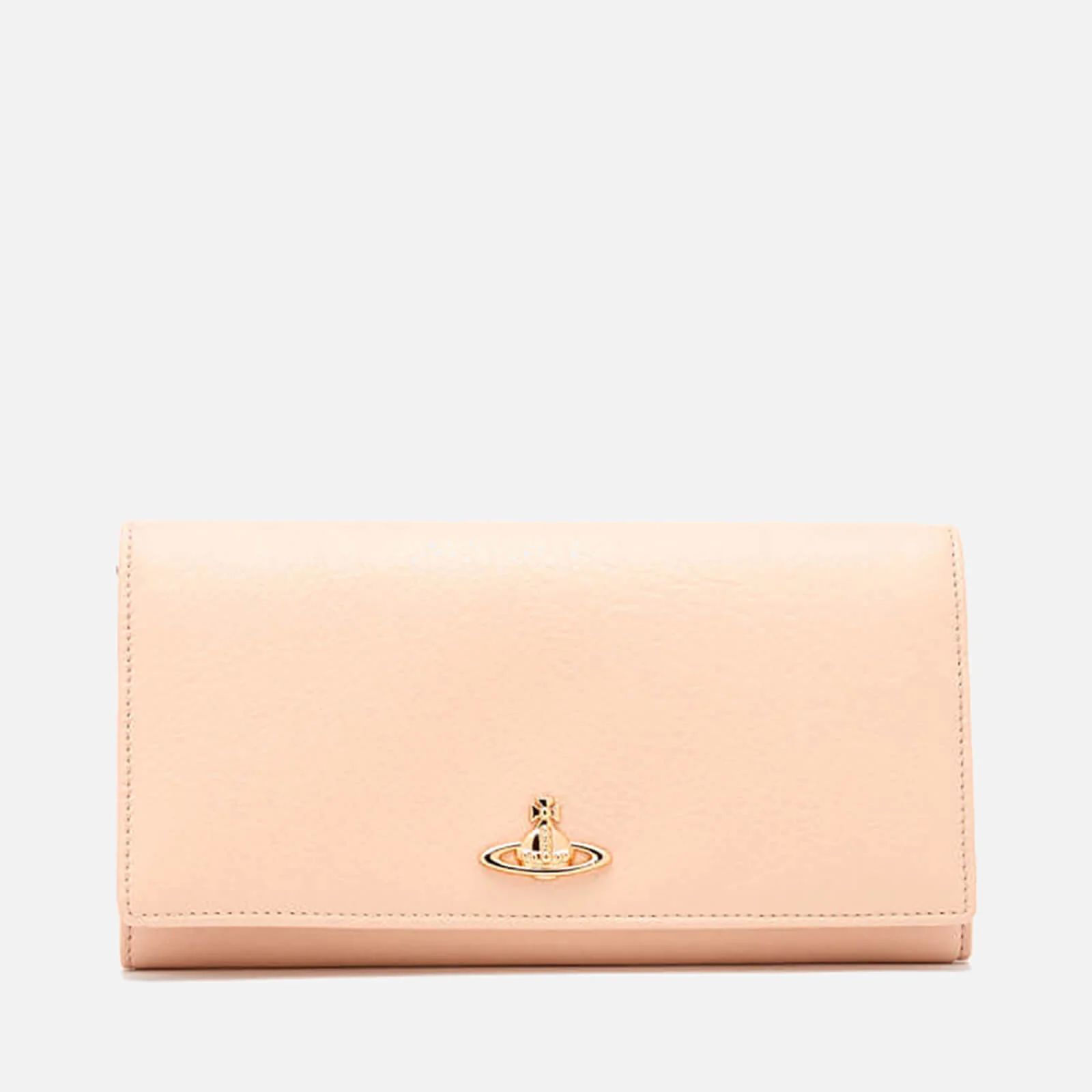 Vivienne Westwood Women's Balmoral Grain Leather Long Wallet with Chain - Pink Image 1