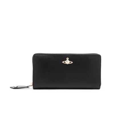 Vivienne Westwood Women's Opio Saffiano Leather Zip Around Wallet - Black