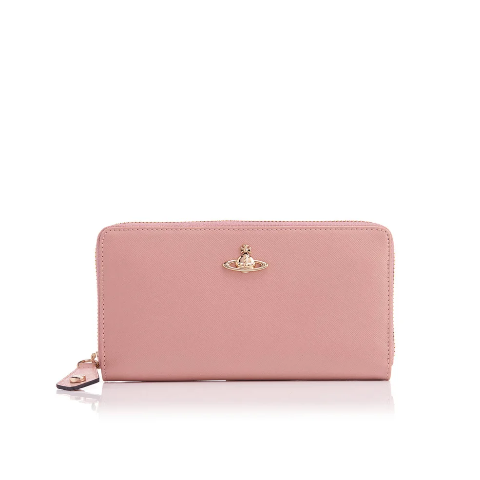 Vivienne Westwood Women's Opio Saffiano Leather Zip Around Wallet - Pink Image 1
