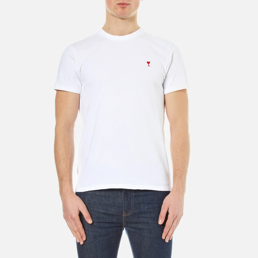 AMI Men's Heart Logo T-Shirt - White Image 1