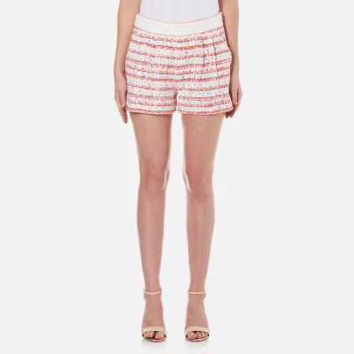 Boutique Moschino Women's Tweed Style Shorts - White