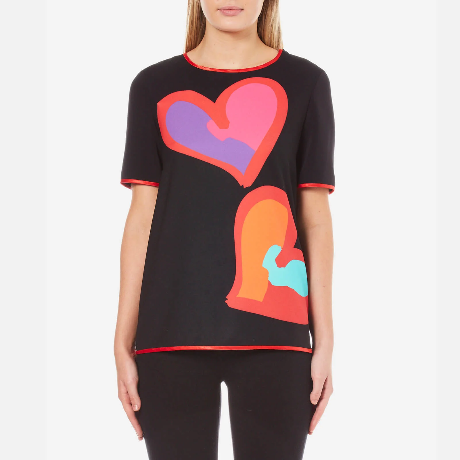 Boutique Moschino Women's Big Heart T-Shirt - Black Image 1