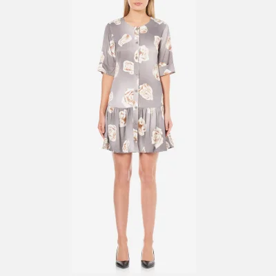 Boutique Moschino Women's Rose Print Dress - Grey