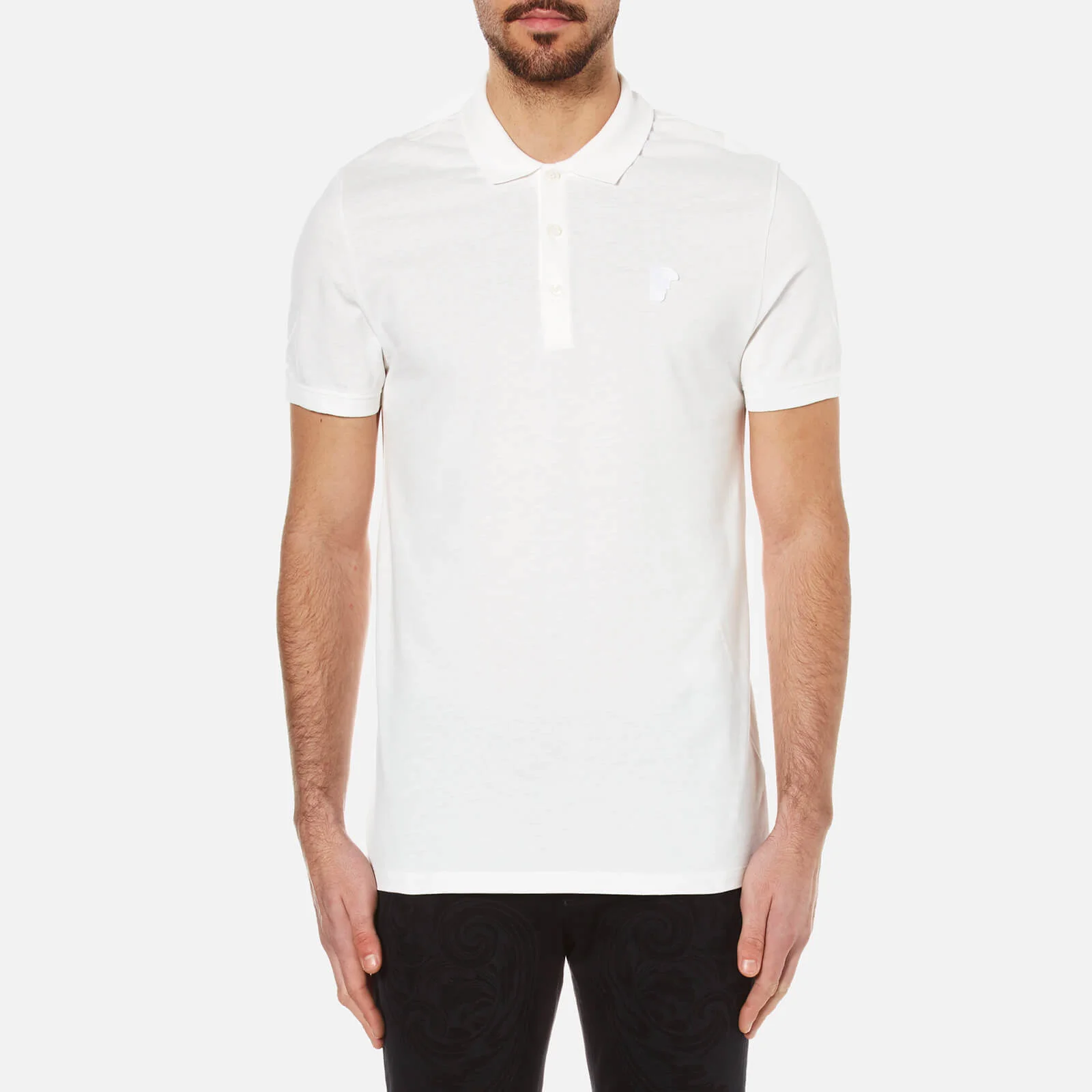 Versace Collection Men's Pique Polo Shirt - White Image 1