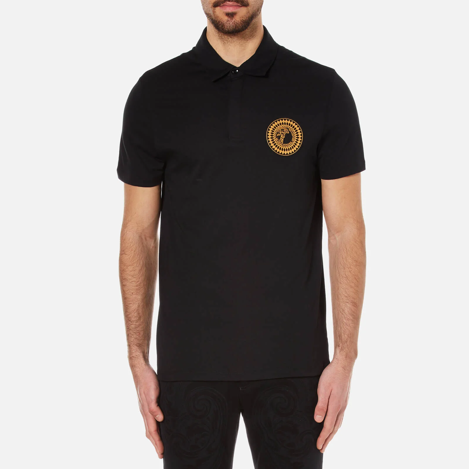 Versace Collection Men's Medusa Badge Polo Shirt - Black Image 1