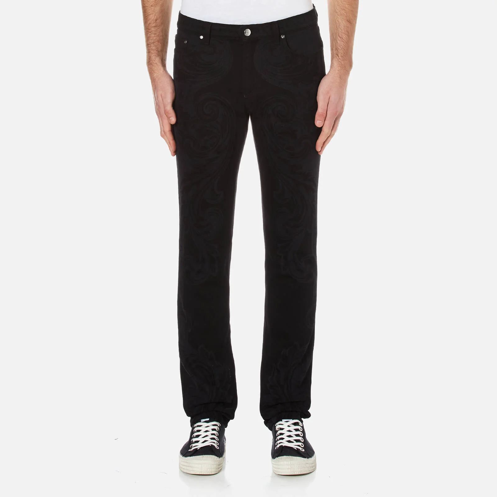 Versace Collection Men's All Over Print Jeans - Black Image 1