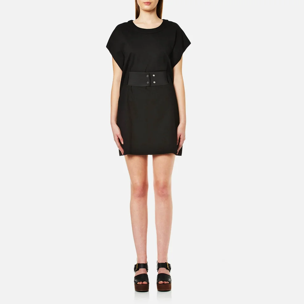 MM6 Maison Margiela Women's Elastic Waist Short T-Shirt Dress - Black Image 1
