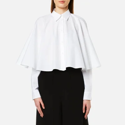 MM6 Maison Margiela Women's Cropped Cape Shirt - White