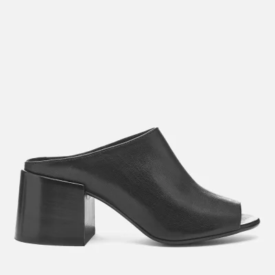 MM6 Maison Margiela Women's Open Toe Slip-On Block Heel Shoes - Black
