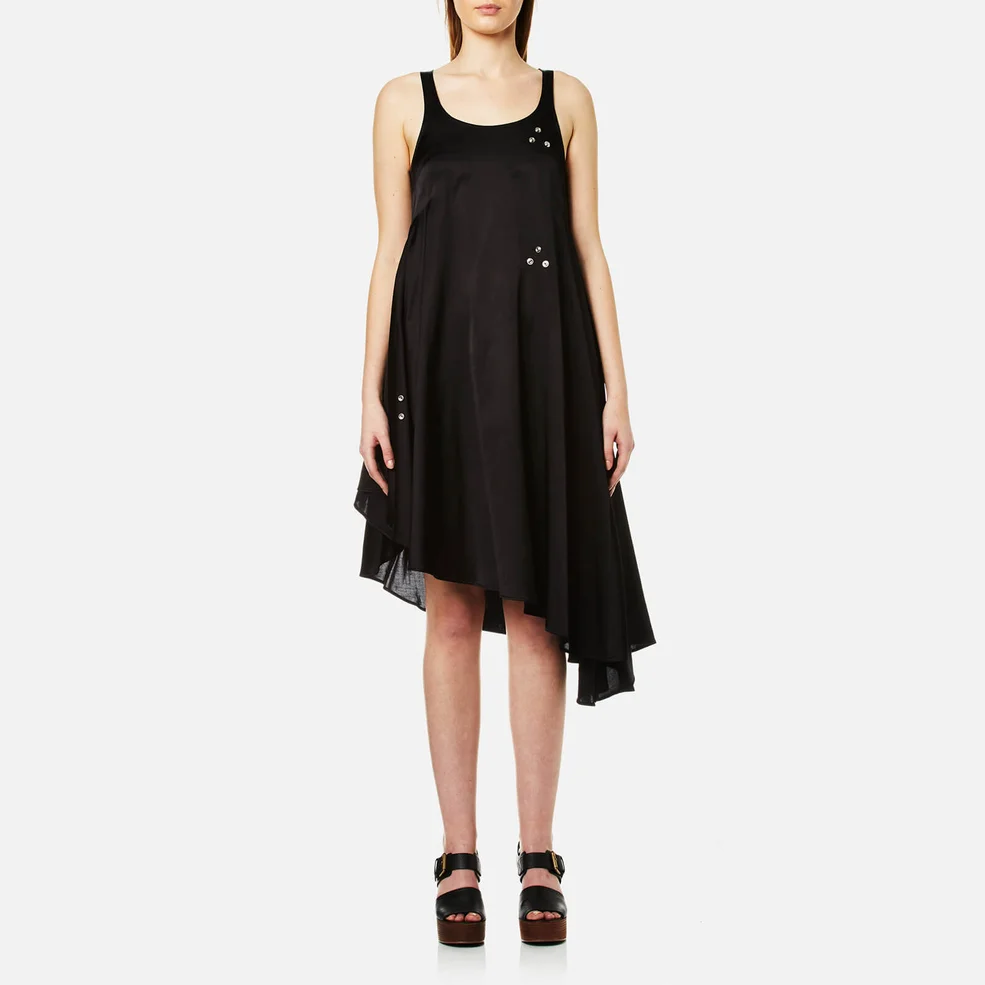 MM6 Maison Margiela Women's Midi Dress with Popper Detail - Black Image 1