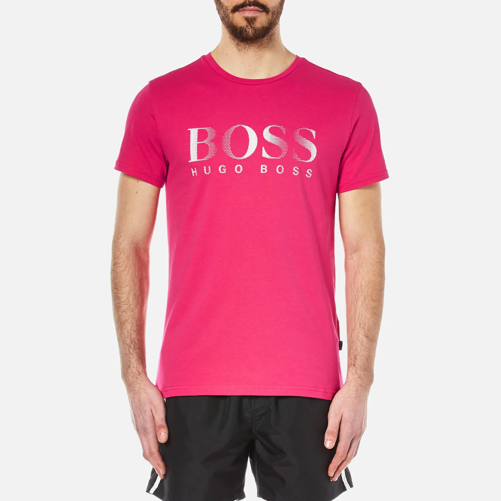 BOSS Hugo Boss Men's Large Logo T-Shirt - Pink Image 1