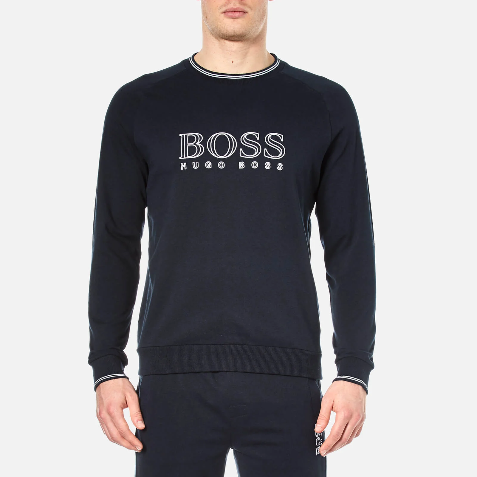 BOSS Hugo Boss Men's Logo Sweater - Navy Image 1