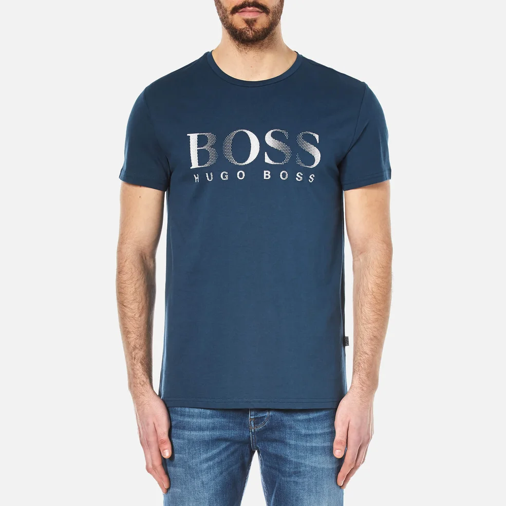 BOSS Hugo Boss Men's Large Logo T-Shirt - Navy Image 1