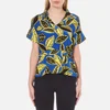 Boutique Moschino Women's V-Neck Printed Blouse with Collar - Multi - Image 1