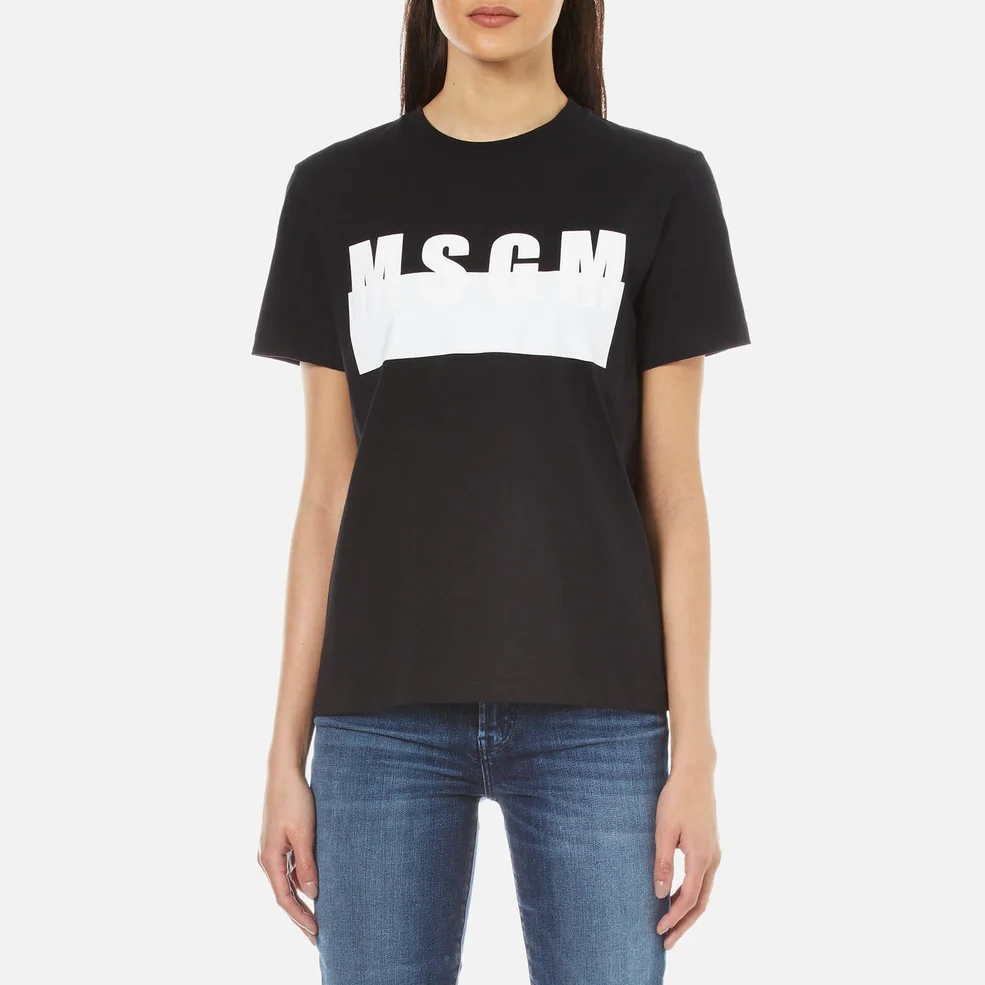 MSGM Women's Printed T-Shirt - Black Image 1