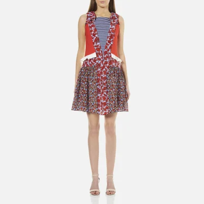 MSGM Women's Floral Rose Dress - Red/Multi
