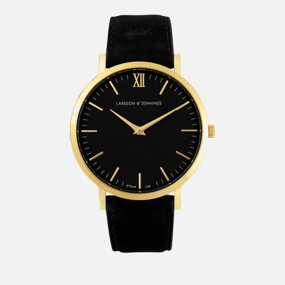 Larsson & Jennings Women's Lugano 40mm Leather Watch - Gold/Black/Black Image 1