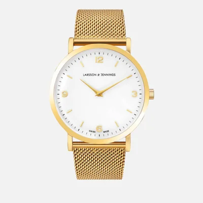 Larsson & Jennings Lugano 38mm Gold Plated Chain Metal Watch - Gold/White/Gold
