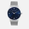 Larsson & Jennings Lugano 38mm Silver Stainless Steel Chain Metal Watch - Silver/Navy/Silver - Image 1