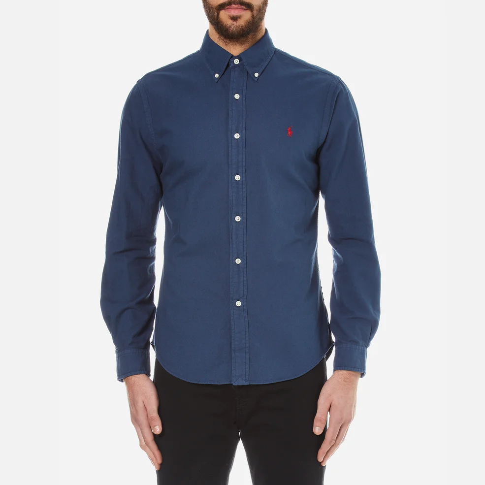 Polo Ralph Lauren Men's Long Sleeved Shirt - Seagate Blue Image 1