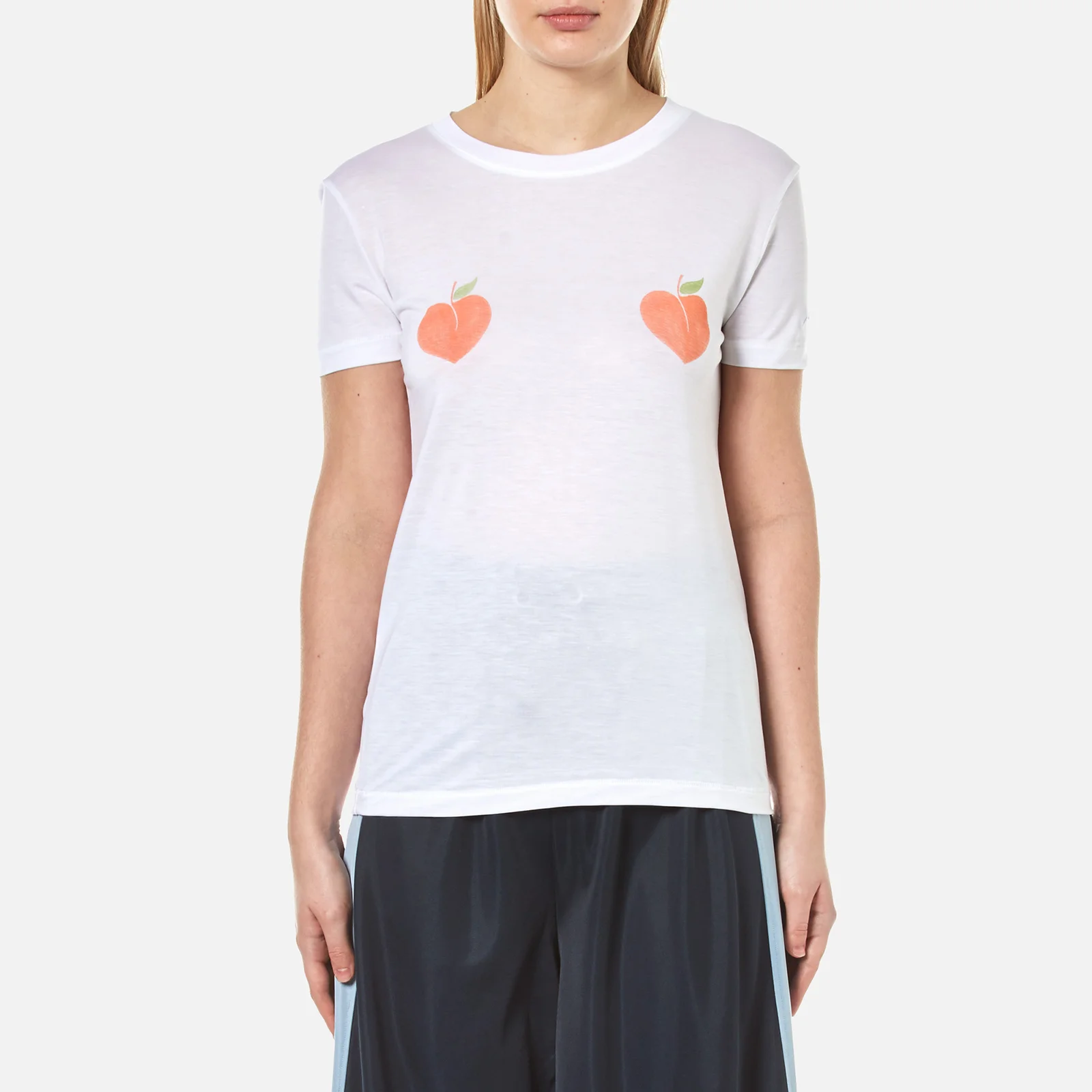 Ganni Women's Linfield Peach T-Shirt - Bright White Image 1