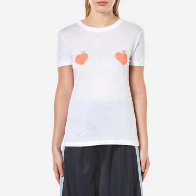 Ganni Women's Linfield Peach T-Shirt - Bright White