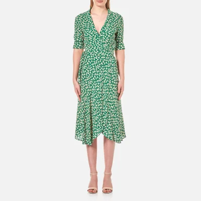 Ganni Women's Dalton Crepe Long Shirt Dress - Green